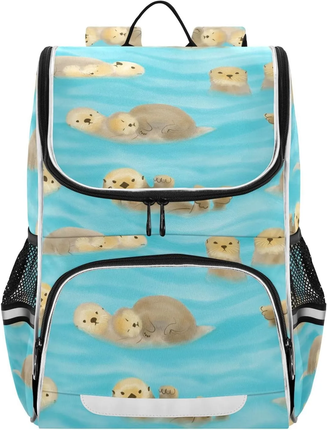 Cartoon Otter Backpack Large Capacity Student Book Bag for Kids Teenagers, Backpack for Girl and Boy with Night Reflective Strip Safety, Kid's Cartoon School Bag