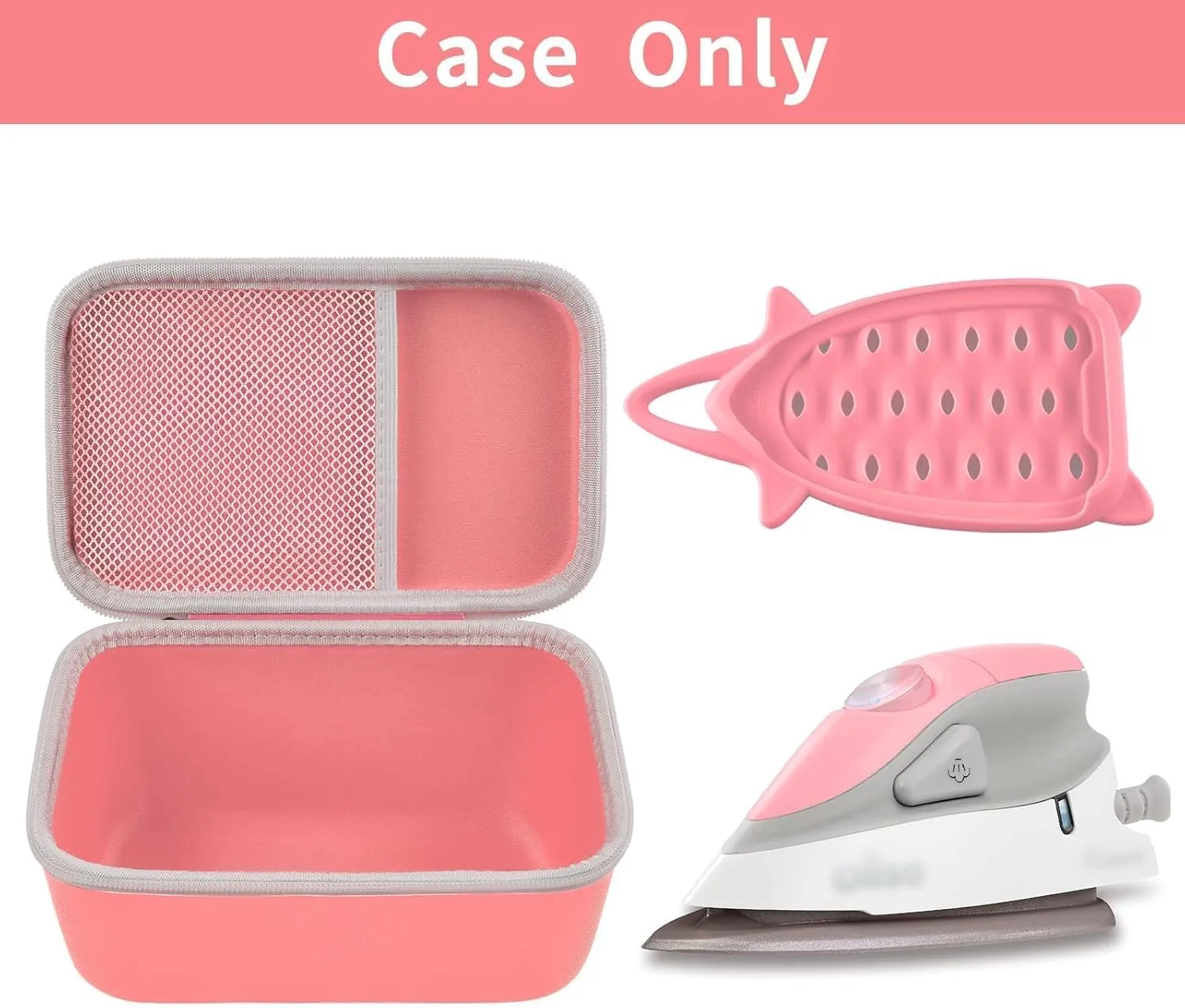 Case Compatible with Oliso M3Pro/ M2 Mini Project Steam Iron. Carrying Organizer Holder for Sunbeam Hot-2-Trot Travel Steam Iron (Box Only)- Coral