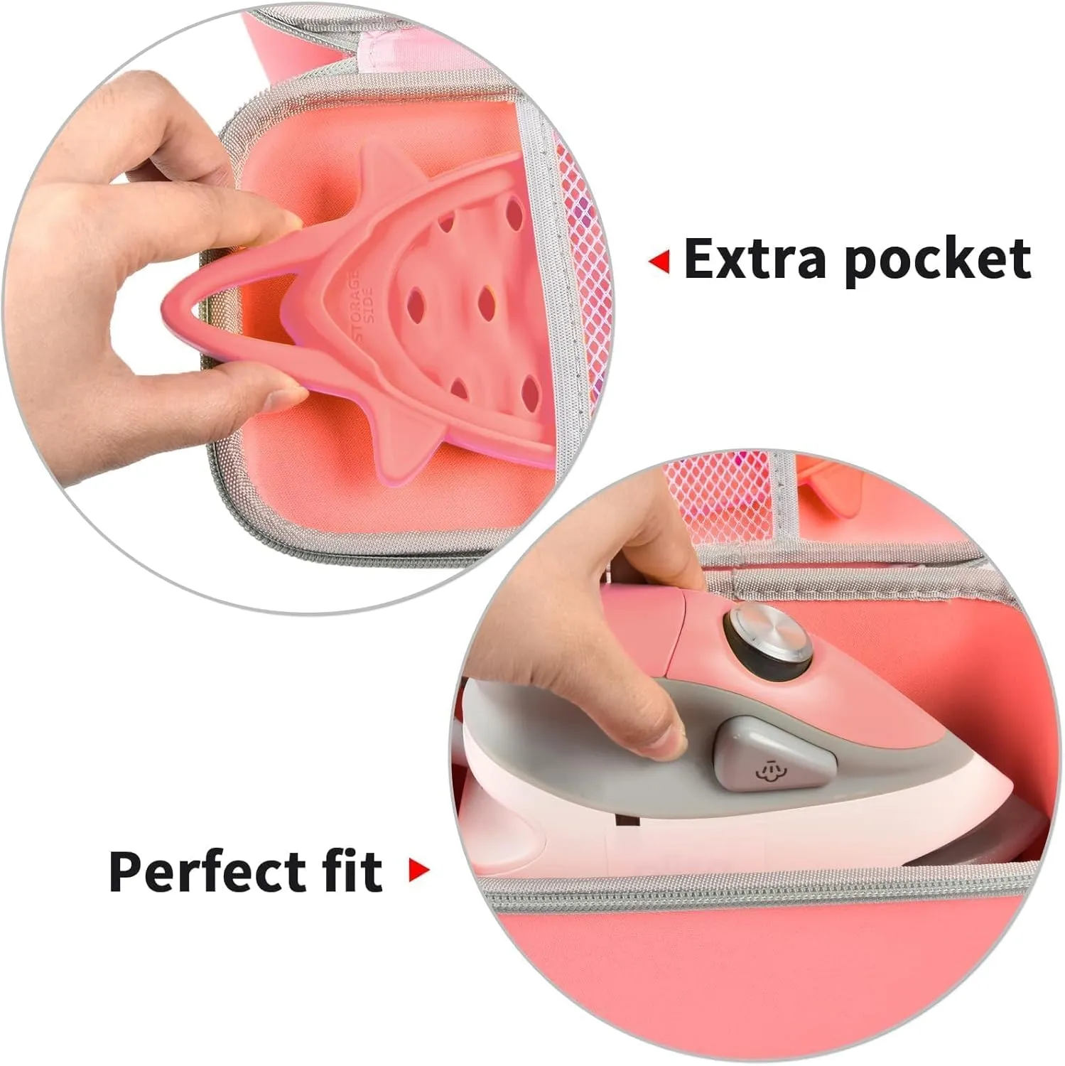 Case Compatible with Oliso M3Pro/ M2 Mini Project Steam Iron. Carrying Organizer Holder for Sunbeam Hot-2-Trot Travel Steam Iron (Box Only)- Coral