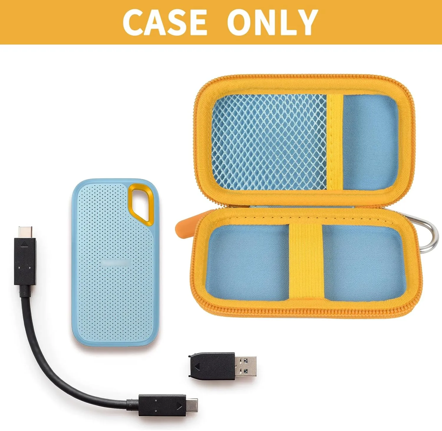 Case Compatible with SanDisk 1TB 2TB 500GB 4TB/for PRO Extreme Portable SSD, External Solid State Hard Drive Storage Holder for SDSSDE61/ SDSSDE60/ SDSSDE81/SDSSDE30/SDSSDE60 (Box Only)(SkyBlue)