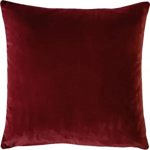 Castello Velvet Pillows, 17x17 Inch Square, Complete Pillow - Cover & Polyfill Pillow Insert (15  Colors) Burgundy