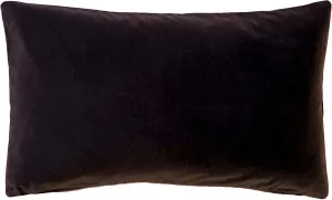Castello Velvet Throw Pillows, 12x20 Inch Rectangular, Complete Pillow - Cover & Polyfill Pillow Insert (15  Colors) Espresso Brown