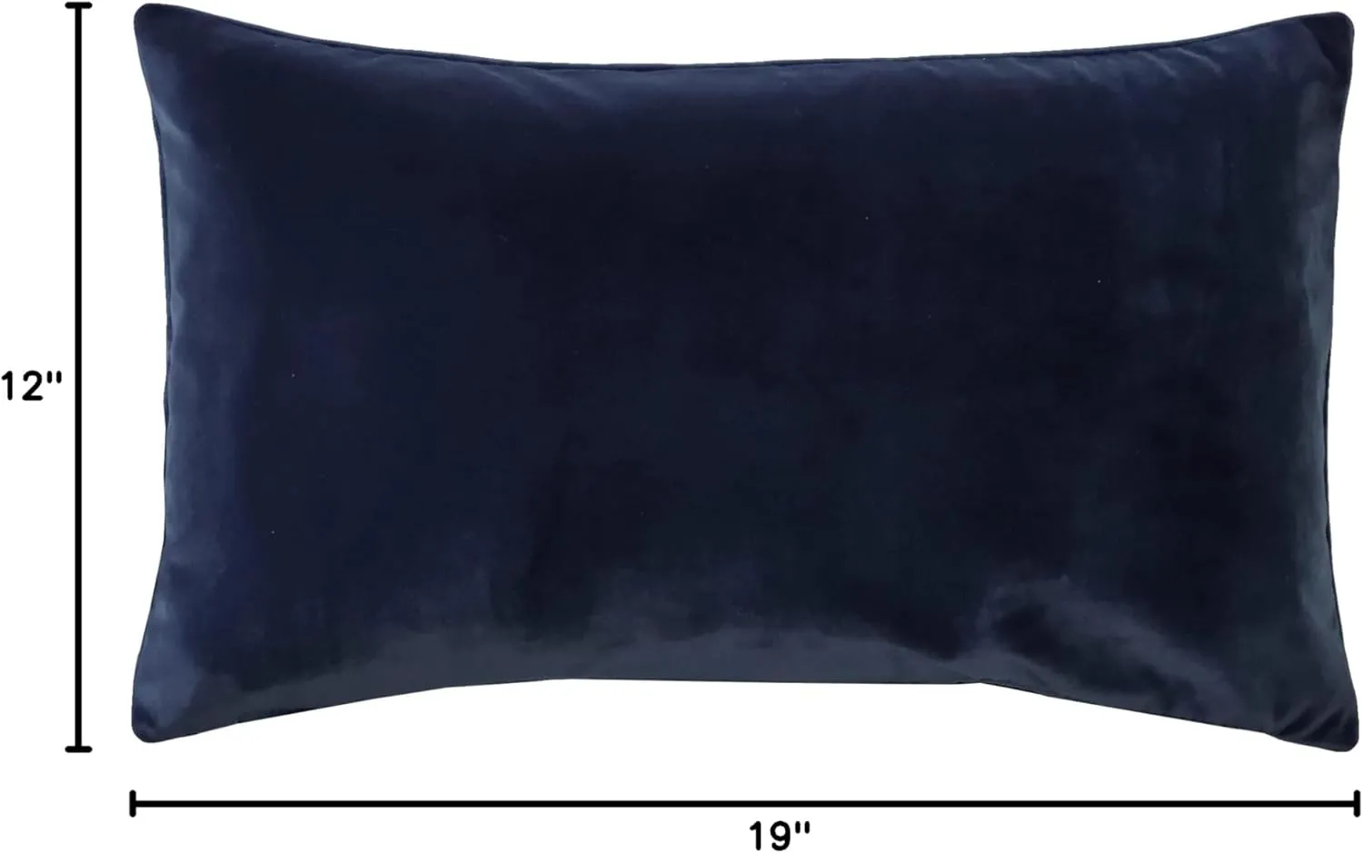 Castello Velvet Throw Pillows, 12x20 Inch Rectangular, Complete Pillow - Cover & Polyfill Pillow Insert (15  Colors) Midnight Blue