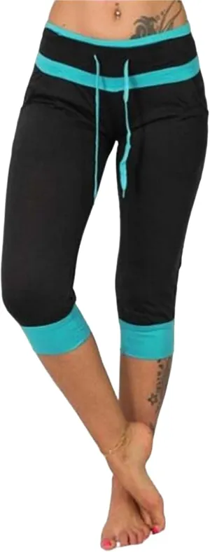 Casual Cropped Pants for Women Stretchy Soft Drawstring Workout Capri Pants Lightweight High Waisted Capri Leggings