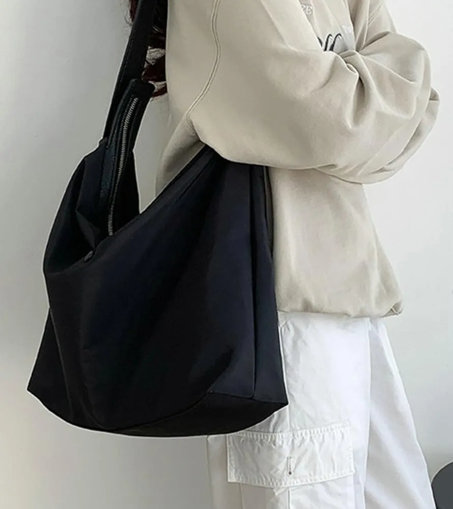 Casual Nylon Shoulder Bags for Women Large Tote Purse Lightweight Travel Handbags Working Top Handle Bags