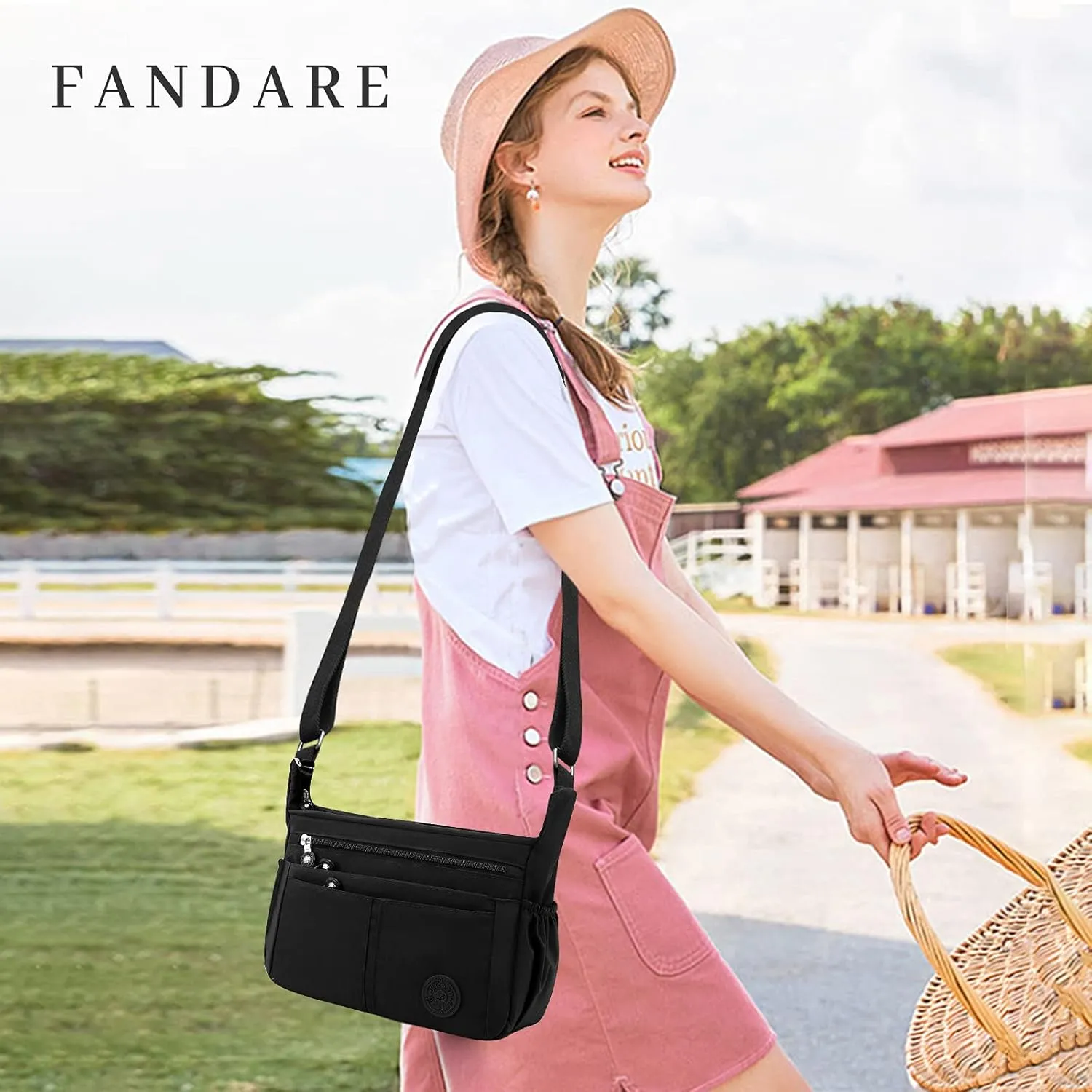 Casual Shoulder Bag Women Satchel Waterproof Nylon for Sport Work Shop