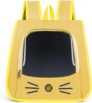 Cat Bag for Outdoor use Portable Backpack Suitable for All Seasons Breathable and Stress Resistant Suitable for Dogs (Yellow)