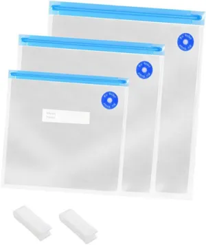 Chamber Vacuum Sealer Bags 12 Pack Re Sealable Food Package Bag Pump for Home Kitchen and Travel