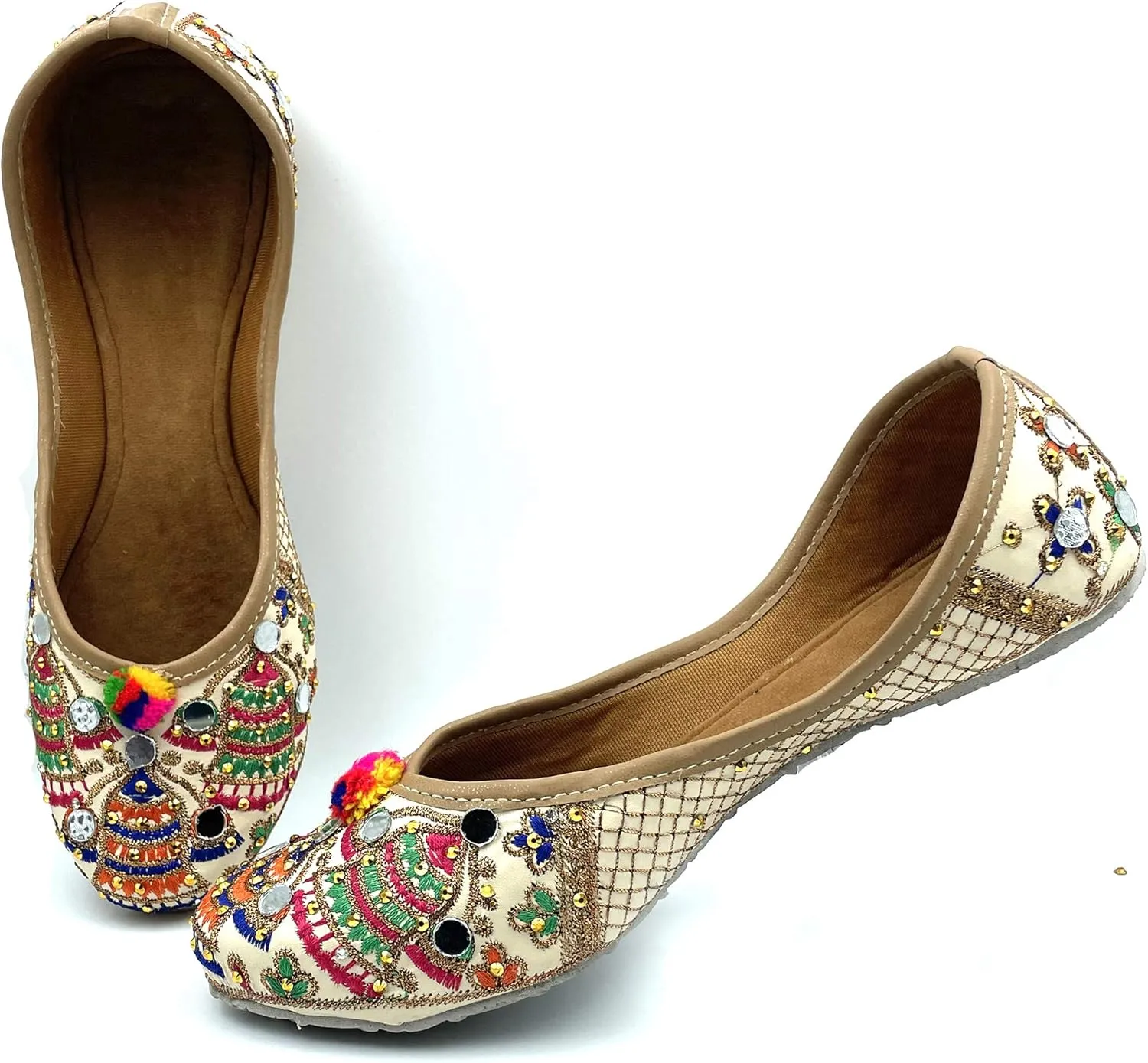 Chandrakala Bridal Mojaris for Women Flats Punjabi Jutti (WF131-P)