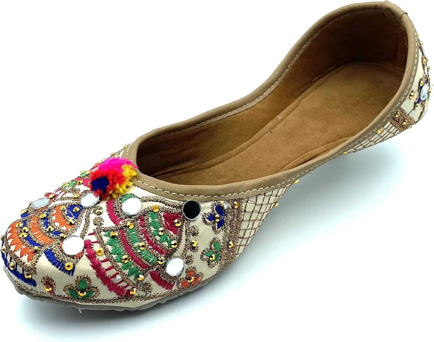 Chandrakala Bridal Mojaris for Women Flats Punjabi Jutti (WF131-P)