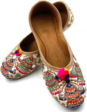 Chandrakala Bridal Mojaris for Women Flats Punjabi Jutti (WF131-P)