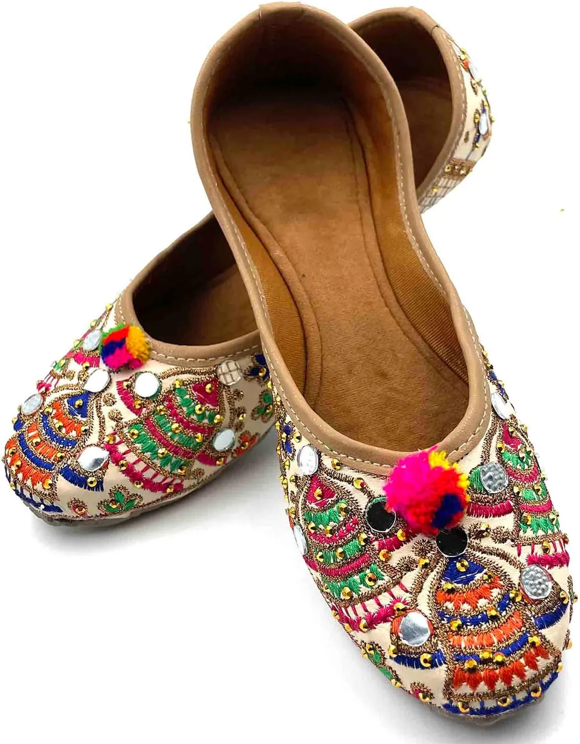 Chandrakala Bridal Mojaris for Women Flats Punjabi Jutti (WF131-P)