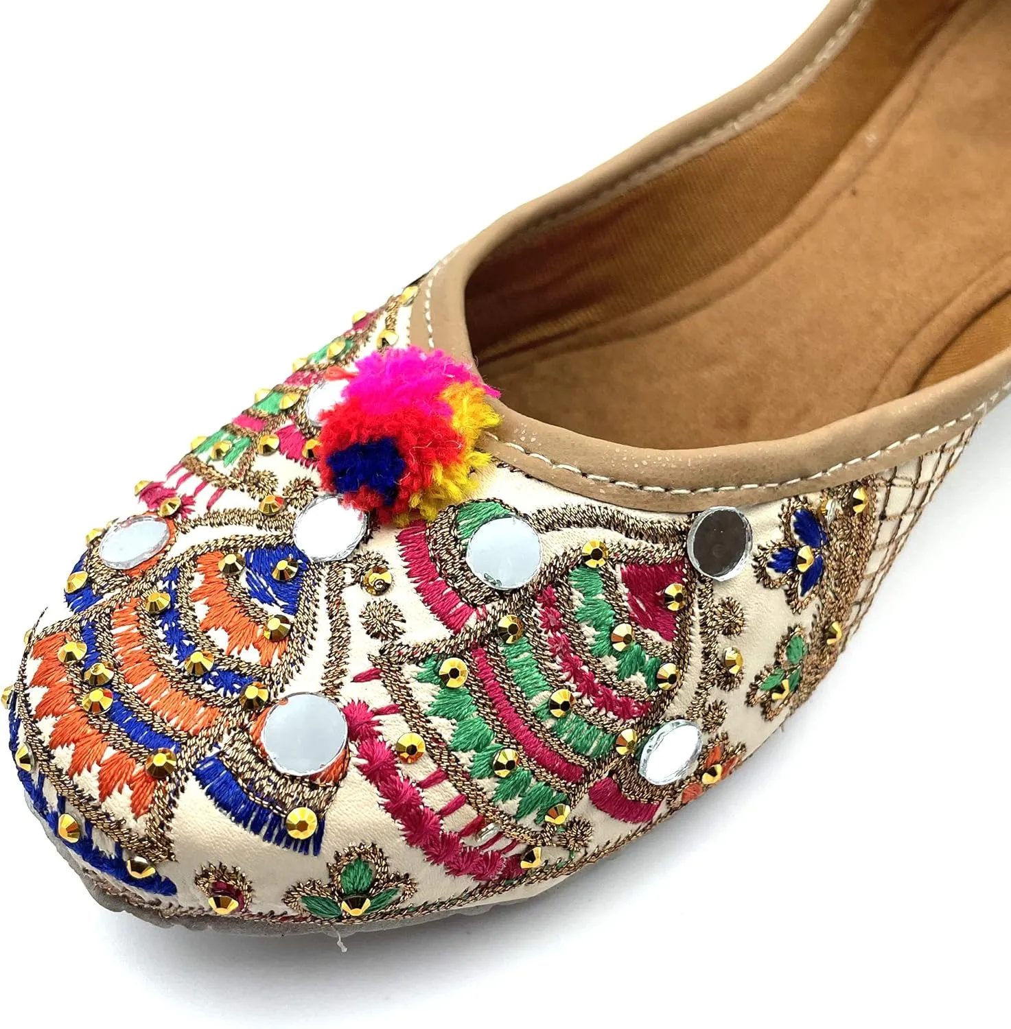 Chandrakala Bridal Mojaris for Women Flats Punjabi Jutti (WF131-P)