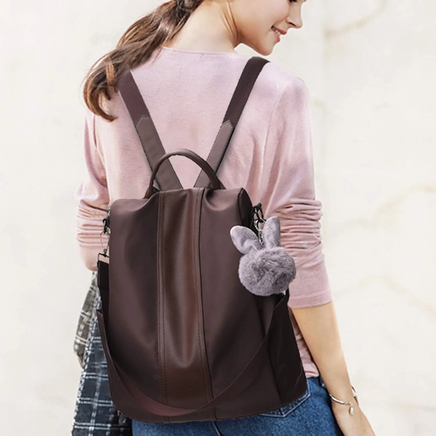 CHARMORE Women Backpack Purse Waterproof Nylon Anti-theft Rucksack Shoulder Bags