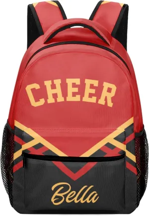 Cheerleaders Red Yellow Backpack Personalized Name Laptop Travel Hiking Camping Daypack