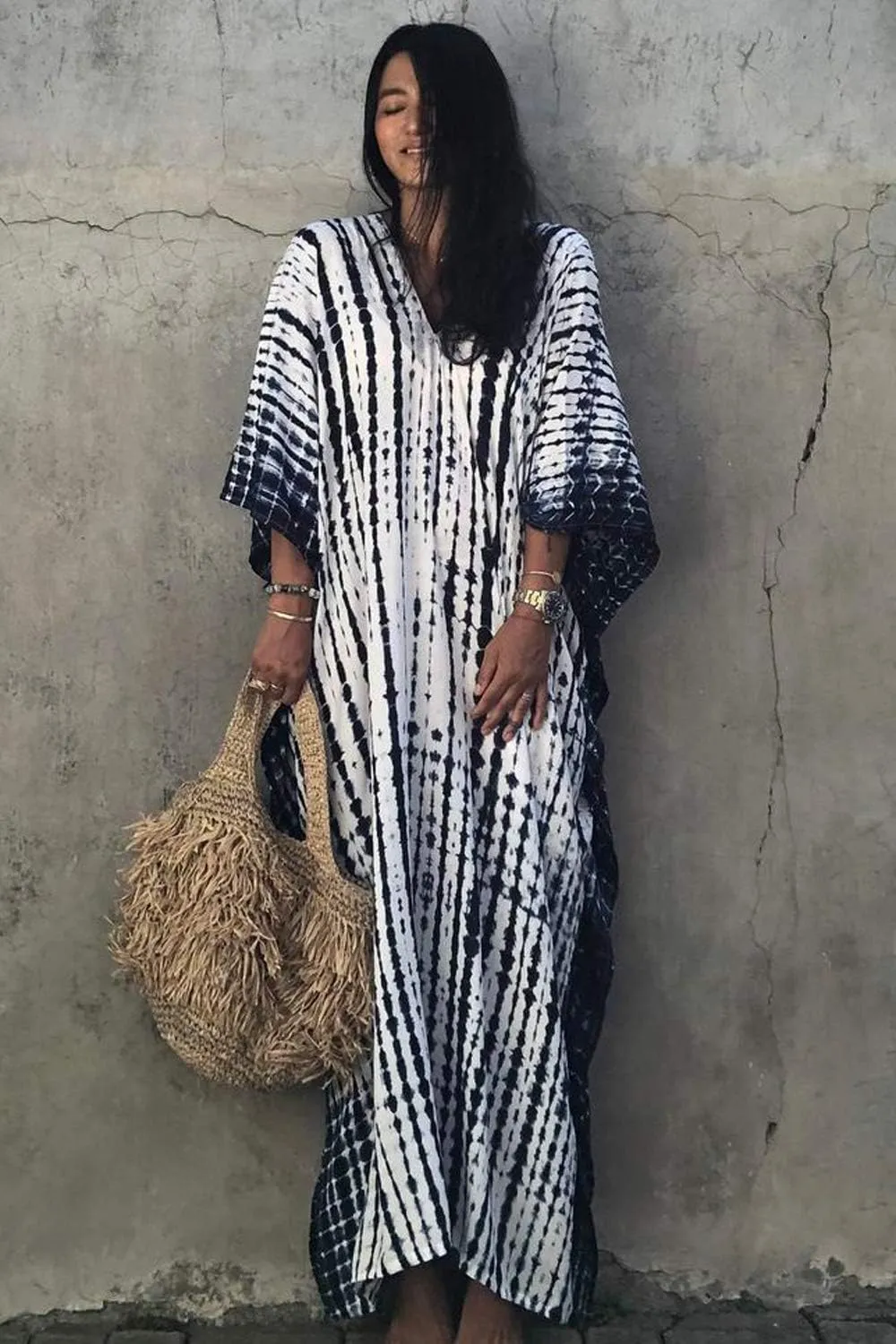 CHERRY CAT Women Beachwear Long Beach Coverups Kaftan Casual Caftan Dress Swimwear cover ups