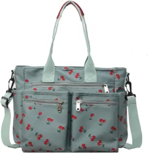 Cherry Tote Bags for Women - Coquette Handbag Large Capacity Cherry Crossbody Work Tote Purse Nylon Shoulder Bag