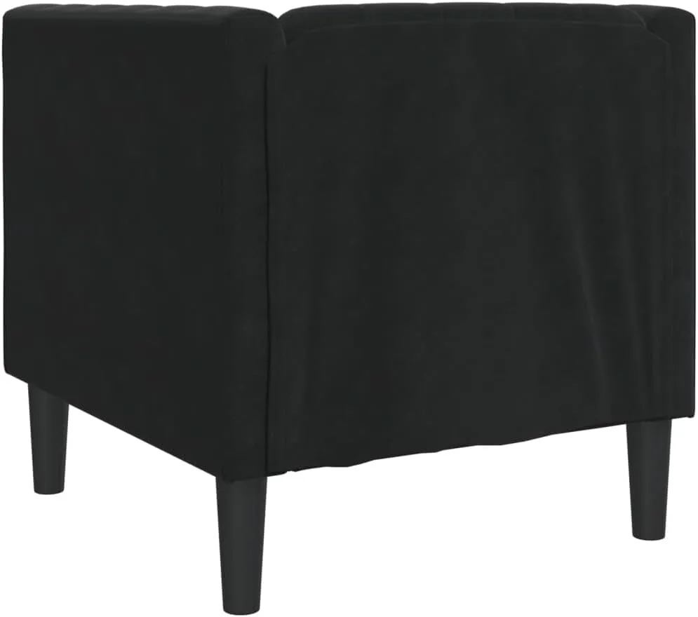 Chesterfield Sofa Chair Black Velvet, Sleeper Sofa, Recliner Sofa Set, Living Room Furniture, Luxurious and Comfortable Sofas for Living Room