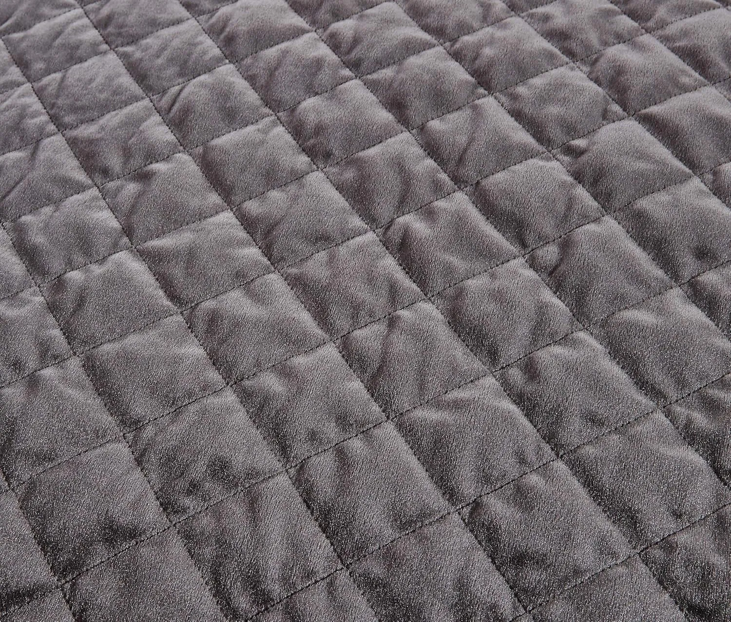 Chezmoi Collection Nina 3-Piece Premium Heavy Velvet Quilt Set Modern Diamond Pattern Bedspread Coverlet Set (Queen, Gray)