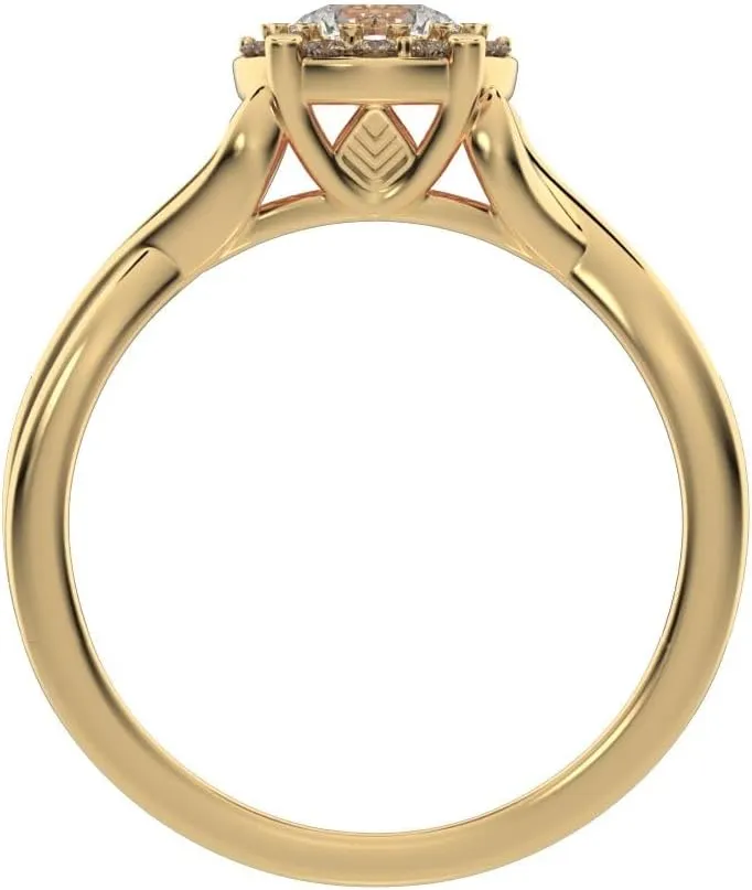 Clara Pucci 1 ct Round Cut anniversary European vintage split-shank solitaire with accents halo Infinity Solid 18K White Gold engagement ring Band