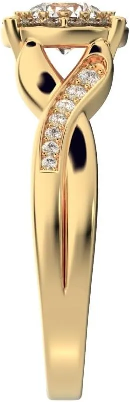 Clara Pucci 1 ct Round Cut anniversary European vintage split-shank solitaire with accents halo Infinity Solid 18K White Gold engagement ring Band