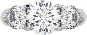 Clara Pucci 2.2 ct Round Cut anniversary 3 stone vintage European classic 14k White Gold engagement ring Band