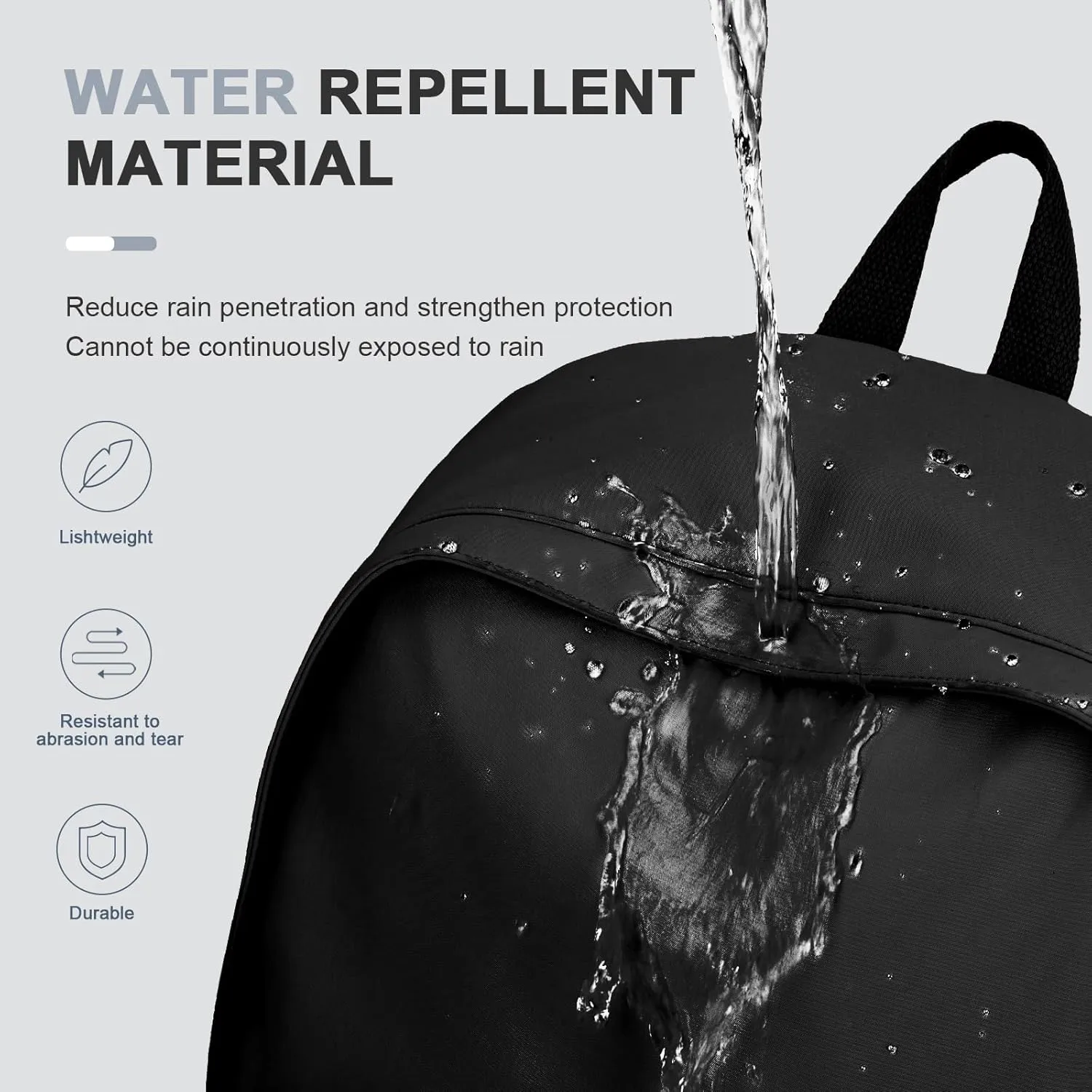 Classic Basic Black Backpack For Women,Waterproof High School Bookbag,Lightweight Casual Travel Daypack,College Backpack Men,Middle School Bag For Girls Boys