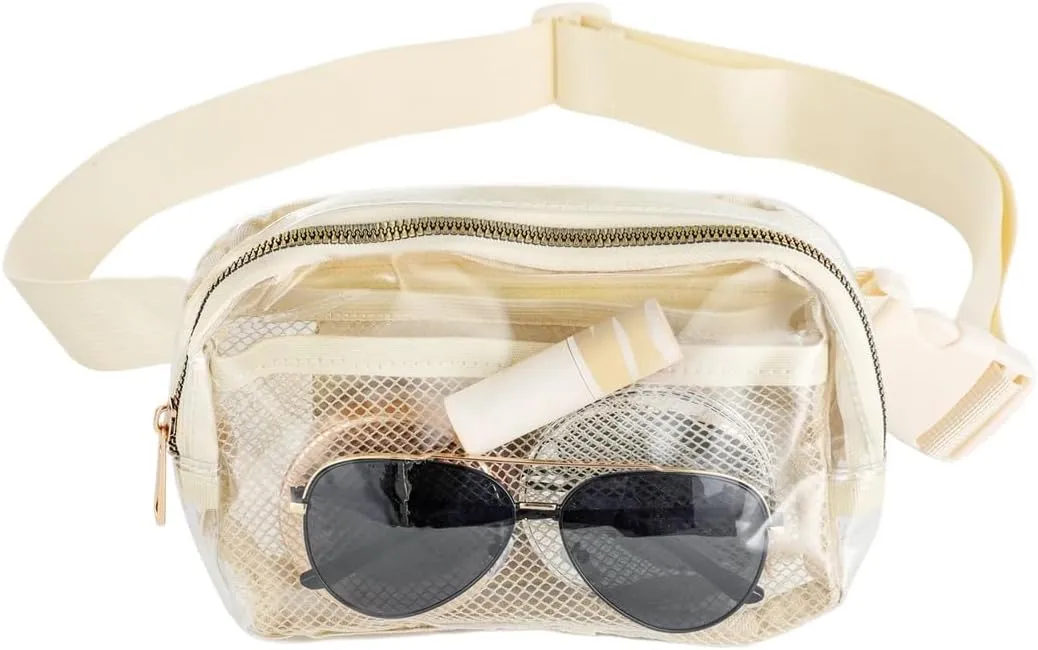 Clear Waist Bag for Women and Men, Adjustable Strap Crossbody Fanny Pack, Waterproof Pouch for Outdoor Activities