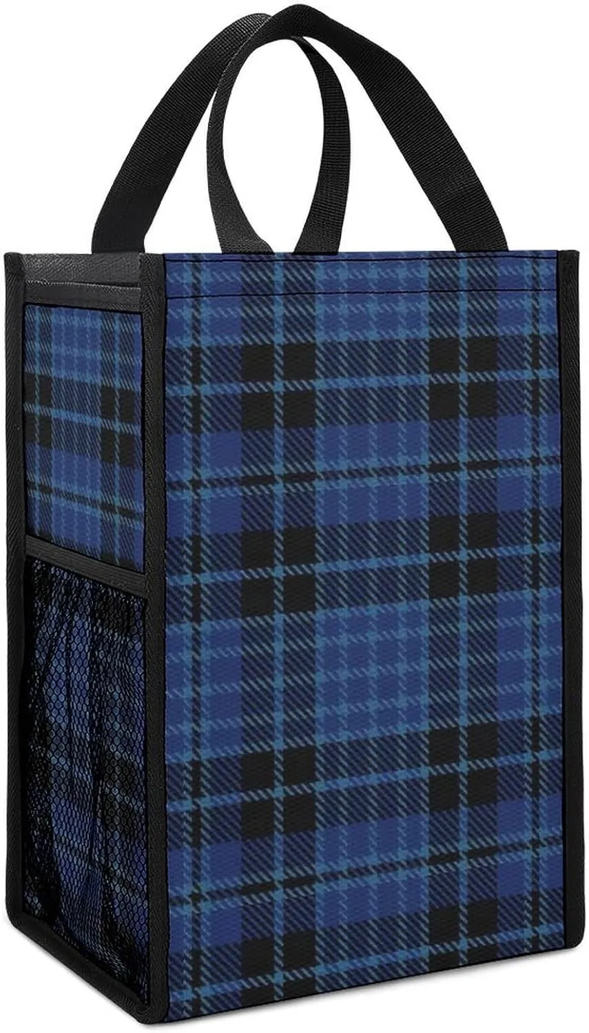 Clergy Blue Black White Portable Large Capacity Folding Insulation Bag Unisex
