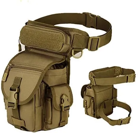 Climbing Bags | Waterproof Nylon Tactical Drop Leg Bag Molle System Hunting Tool Waist Pack Belt Thigh Pouch Men Women Military Equipment（6 Colors Optional）