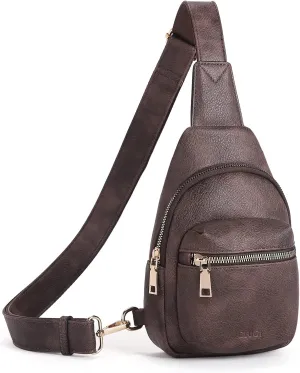 CLUCI Small Sling Bag for Women, Leather Crossbody Fanny Packs Trendy, Women's Chest Bag