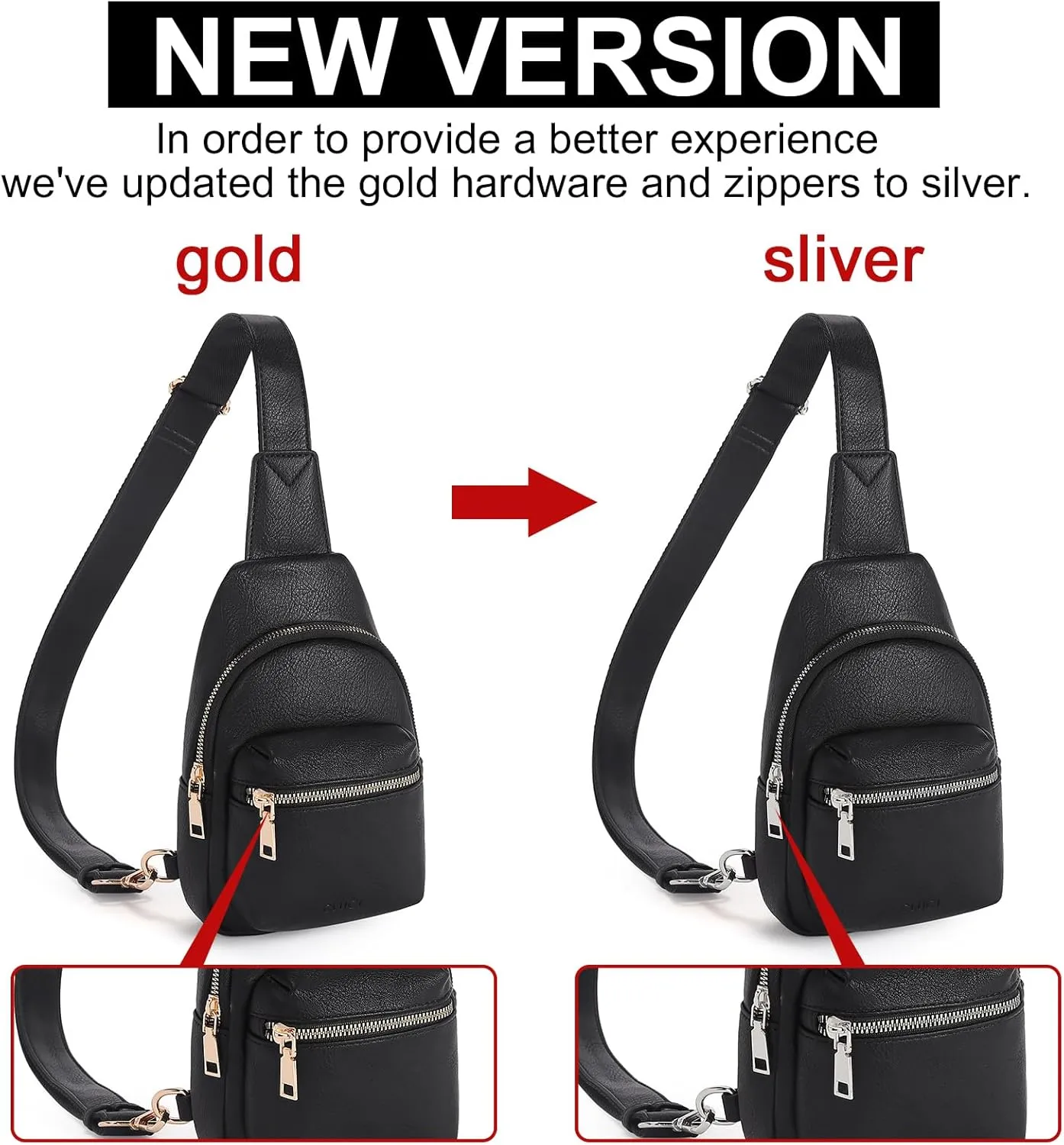 CLUCI Small Sling Bag for Women, Leather Crossbody Fanny Packs Trendy, Women's Chest Bag