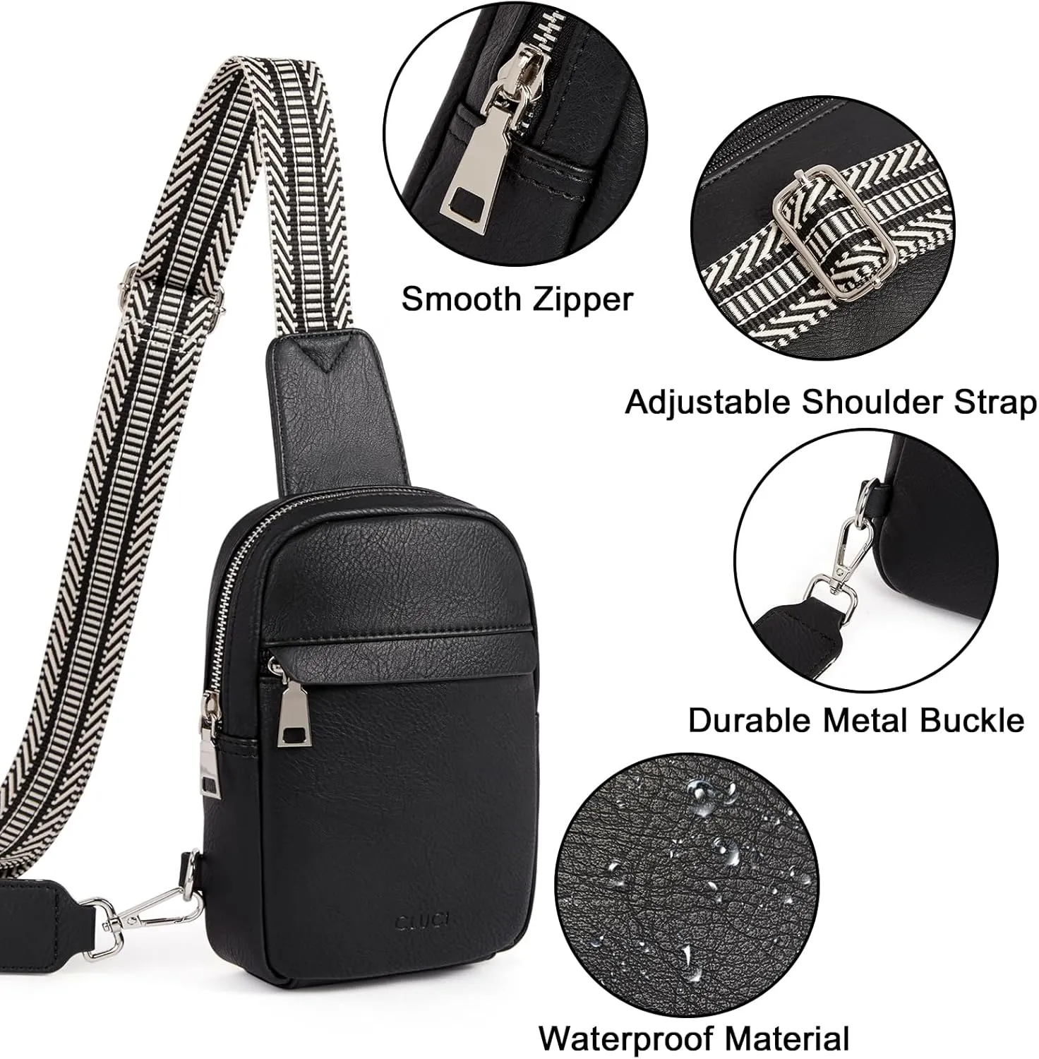 CLUCI Small Sling Bag for Women Vegan Leather Crossbody Chest Bags Trendy, Women's Fanny Pack