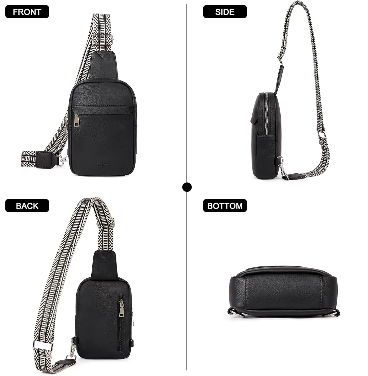 CLUCI Small Sling Bag for Women Vegan Leather Crossbody Chest Bags Trendy, Women's Fanny Pack