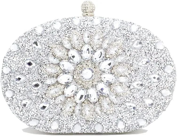 Clutch Purses for Women Evening Bag Nude Purse Luxury Handbag Bride Wallet Glitter Multicolor Rhinestone Bags