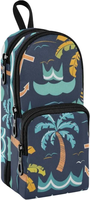 Coconut Palm Spear Pencil Case Big Capacity Pen Bag with Compartment Students Schoolbag Shape Stationery Organizer Pencil Pouch Marker Case for School Office Work