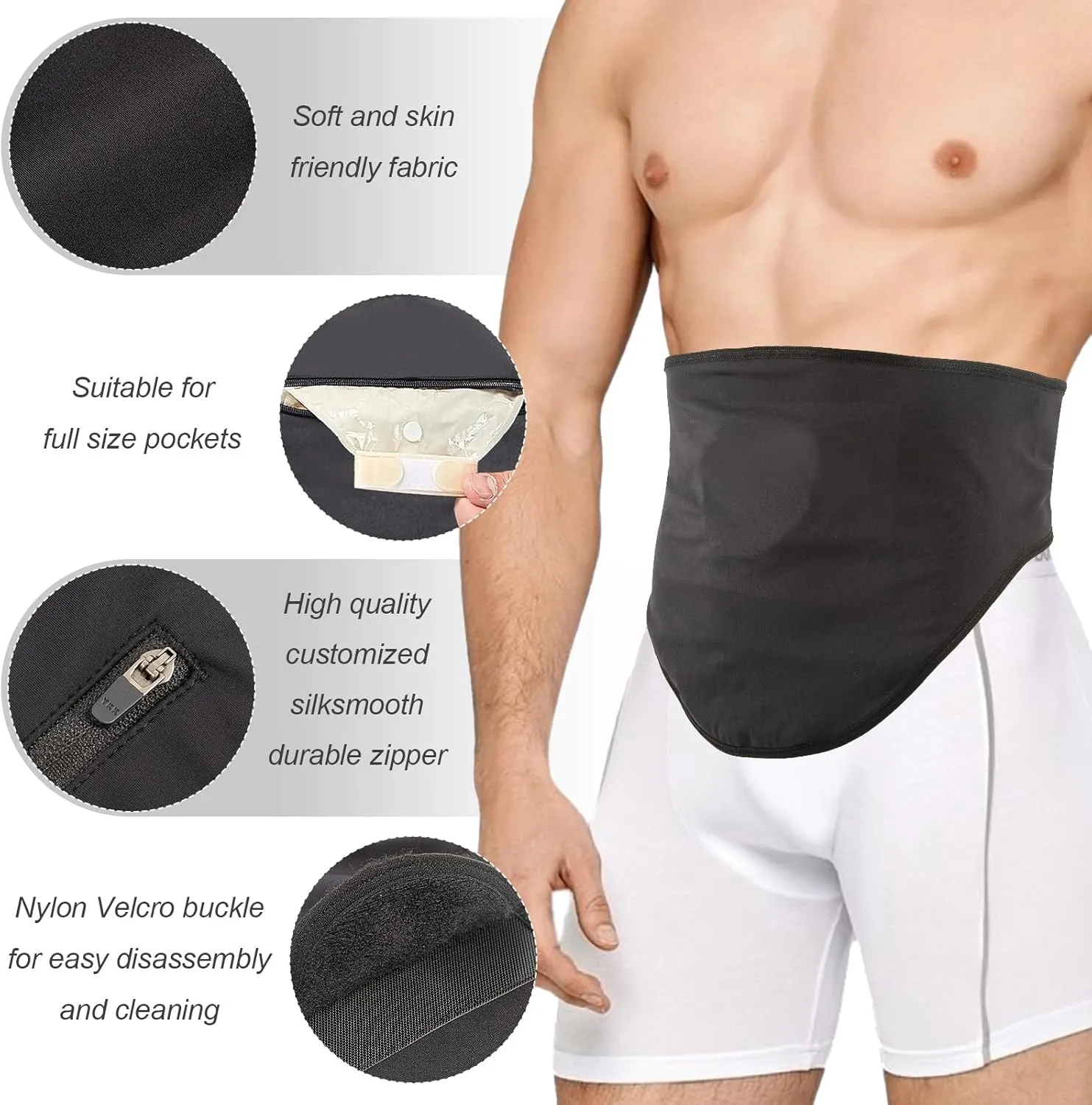 Colostomy Bag Covers for Women & Men | Ostomy Belt Abdomen | Ostomy Bag Covers for Sport & Swiming | Colostomy Ostomy Bags | Ostomy Supplies | Inner Pocket to Hold Ostomy Pouch