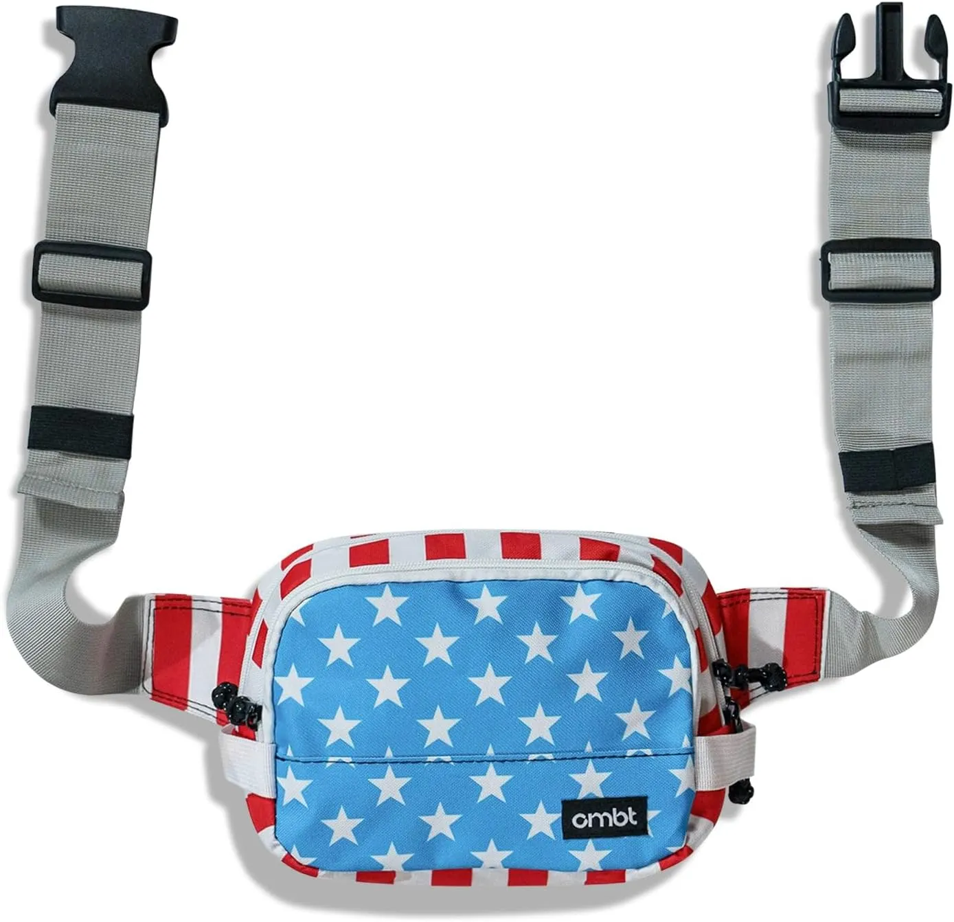 Combat Iron Tactical Men’s Fanny Pack | Adjustable Waist Belt, Zippered Pockets | Compact Lightweight Belt Bag | Everyday Hip Pouch for Travel Outdoor Running Hunting | American Flag