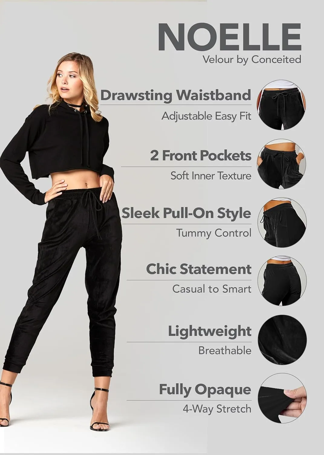 Conceited Leggings for Women in Luxe Velvet or Vegan Faux Leather - Available in Regular and Plus Size