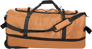 CONTAIL 32" Soft-Sided Rolling Duffle Bag with 2 Wheels,Expandable from 110L to 140L,Foldable Travel Duffel with Multiple Compartments,Brown