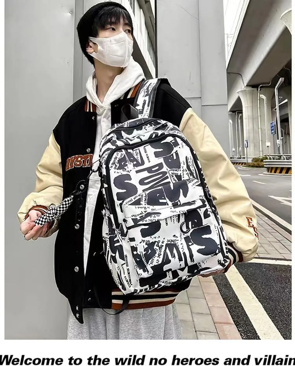 Cool Graffiti Backpack for Women Travel Bag Lightweight Large Bookbag Casual Laptop Computer Bag with Bottle Side Pockets (Green)