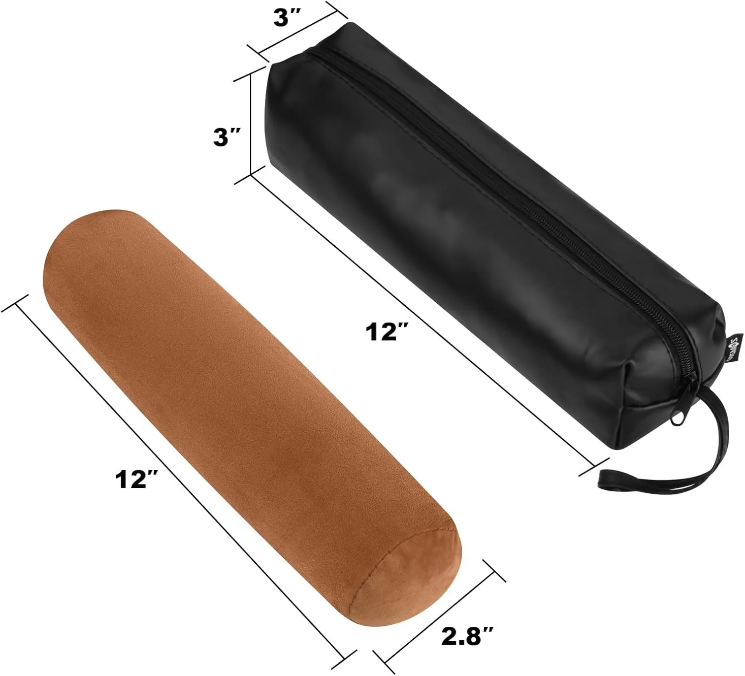 Cosmos Black Color PU Leather Watch and Bracelet Travel Storage Roll Bag with Brown Removable Tube Velvet Holder