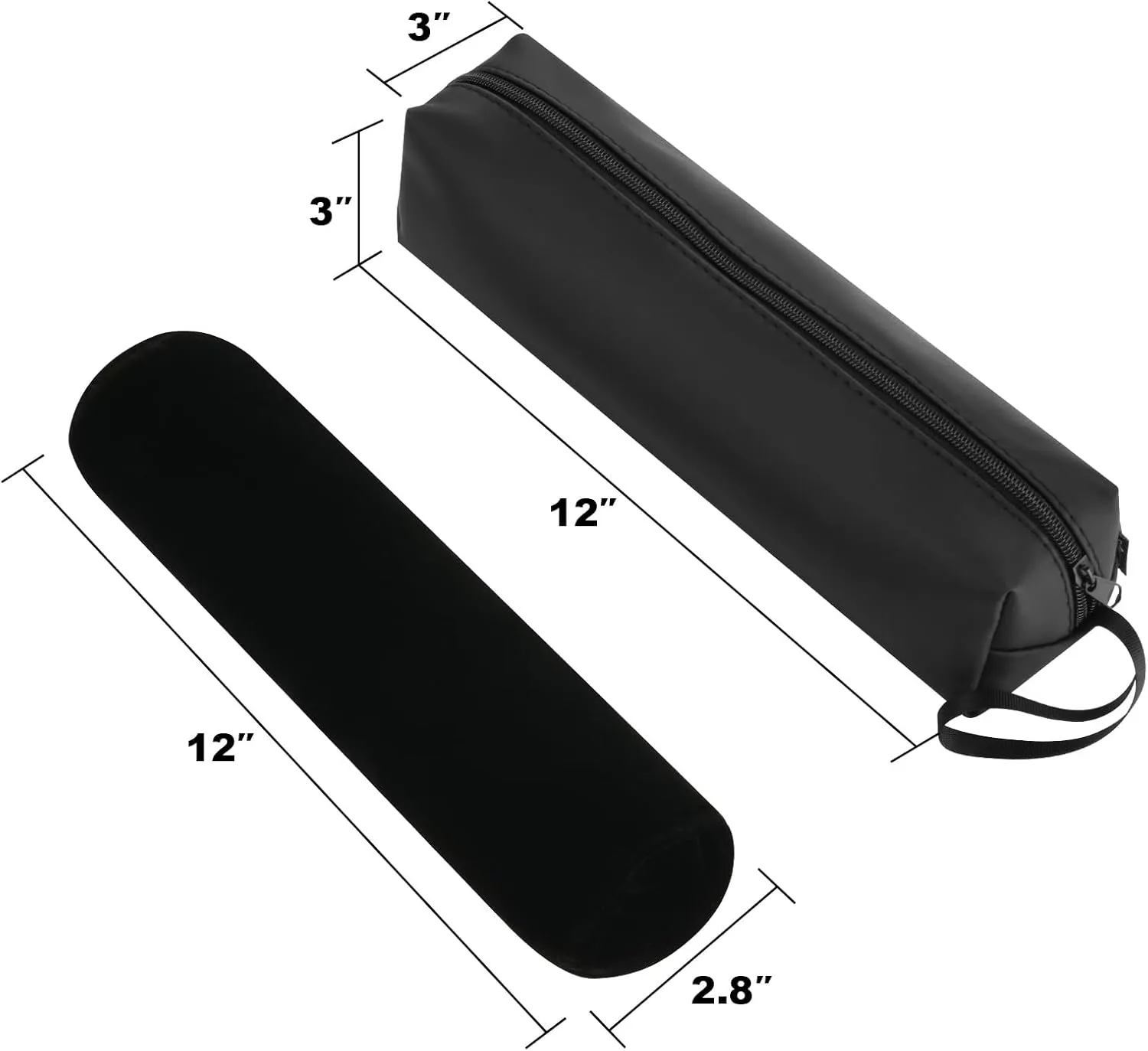 Cosmos Water Resistant Watch Travel Storage Roll Bag Watch Travel Carry Case Bag Watch Roll Pouch Organizer with Removable Roll Insert Velvet Holder, Black Color