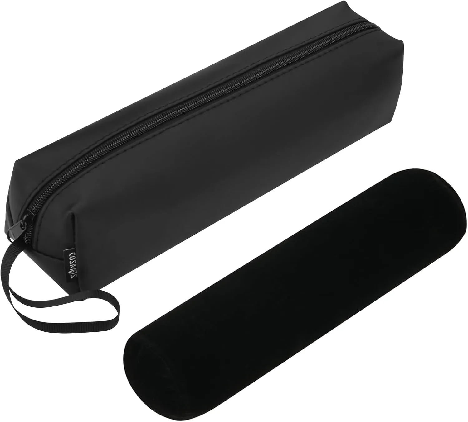 Cosmos Water Resistant Watch Travel Storage Roll Bag Watch Travel Carry Case Bag Watch Roll Pouch Organizer with Removable Roll Insert Velvet Holder, Black Color