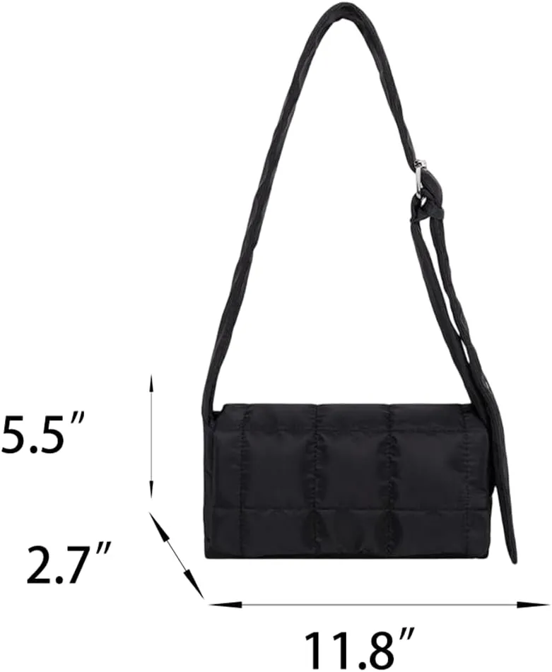 Cotton Padded Cassette Crossbody Bag Puffer Woven Shoulder Bag Puffy Down Knitting Handbag Nylon Y2k Trendy Purse