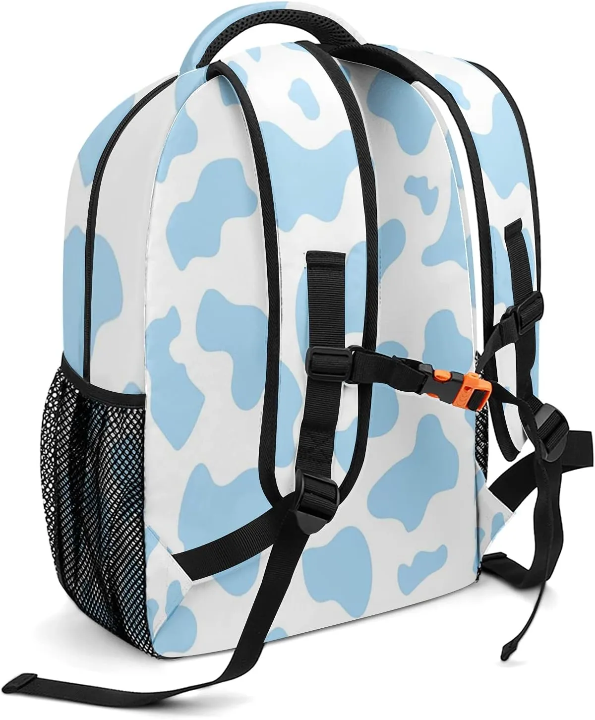 Cow Pattern Blue Backpack Personalized Name Waterproof for Boys Girls Gift