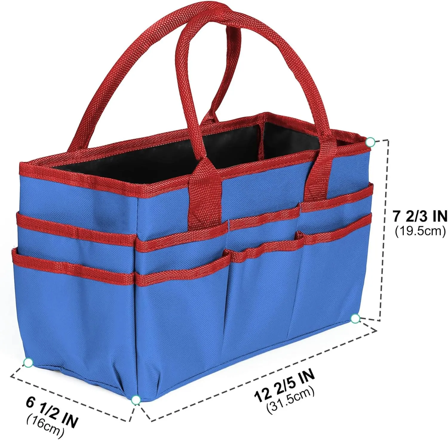 Craft and Art Tote - 600D Blue Nylon Fabric Art Sewing Organizer Bag with Pockets, for Craft, Scrapbooking, and Office Supplies Storage(Blue)