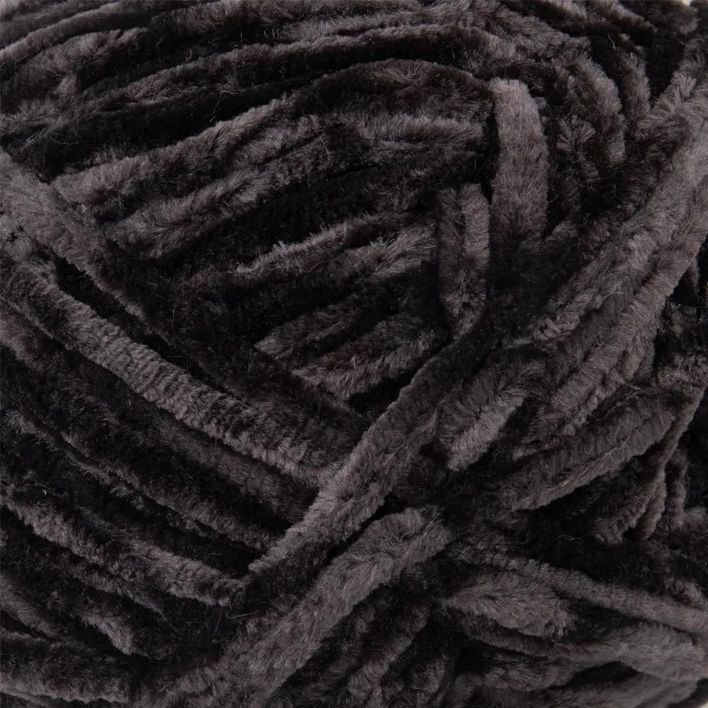 Craft County 315 Yards of Medium Velvet Yarn – 100% Machine Wash and Dryable Polyester (Black Bird)