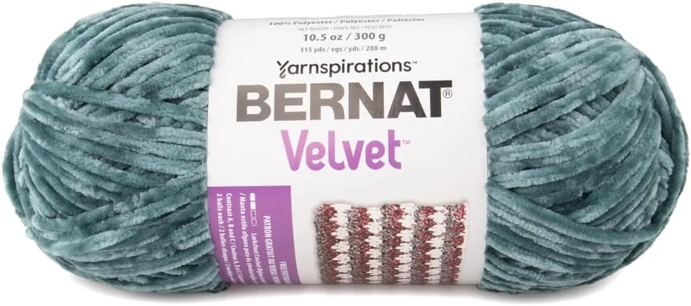 Craft County 315 Yards of Medium Velvet Yarn – 100% Machine Wash and Dryable Polyester (Frosted Pine)
