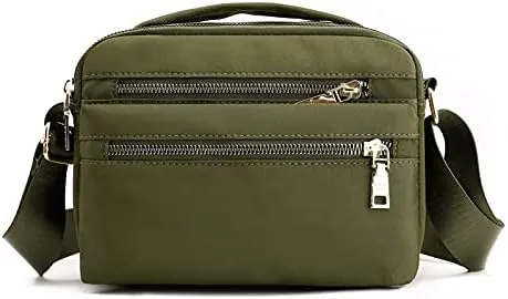 Cross Body Bag for Women, Multi Pocket Handbags & Shoulder Bags Waterproof Nylon Anti Theft Messenger Bag for Travel Shopping